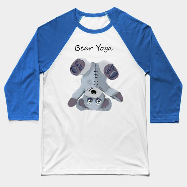 Bear Yoga Baseball T-Shirt by msmart